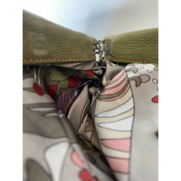 ‎Fossil Green Leather Gathered Envelope Clutch NEW - Picture 8 of 8